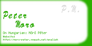 peter moro business card